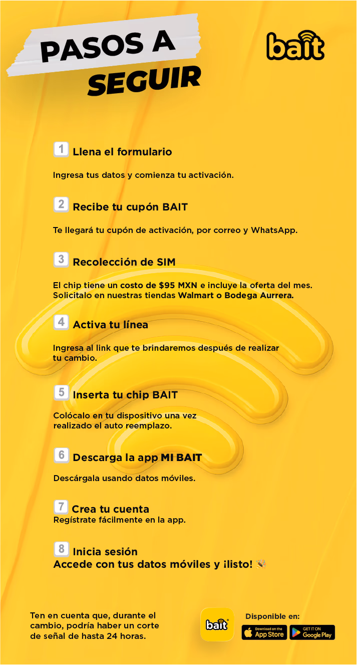 Ocho pasos para activar un chip BAIT prepago